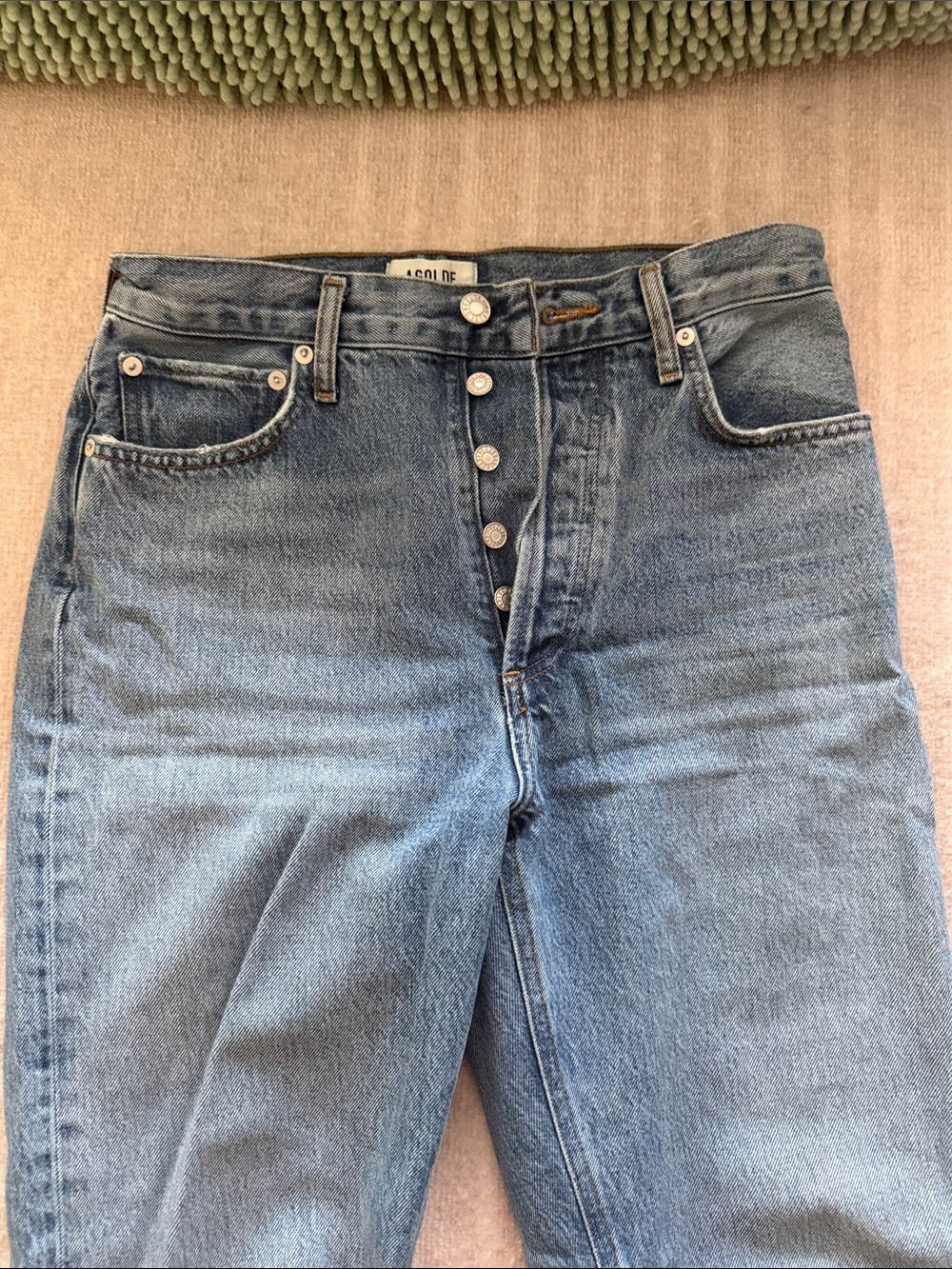 Women’s Blue High-Rise Straight Jeans - Picture 2 of 6